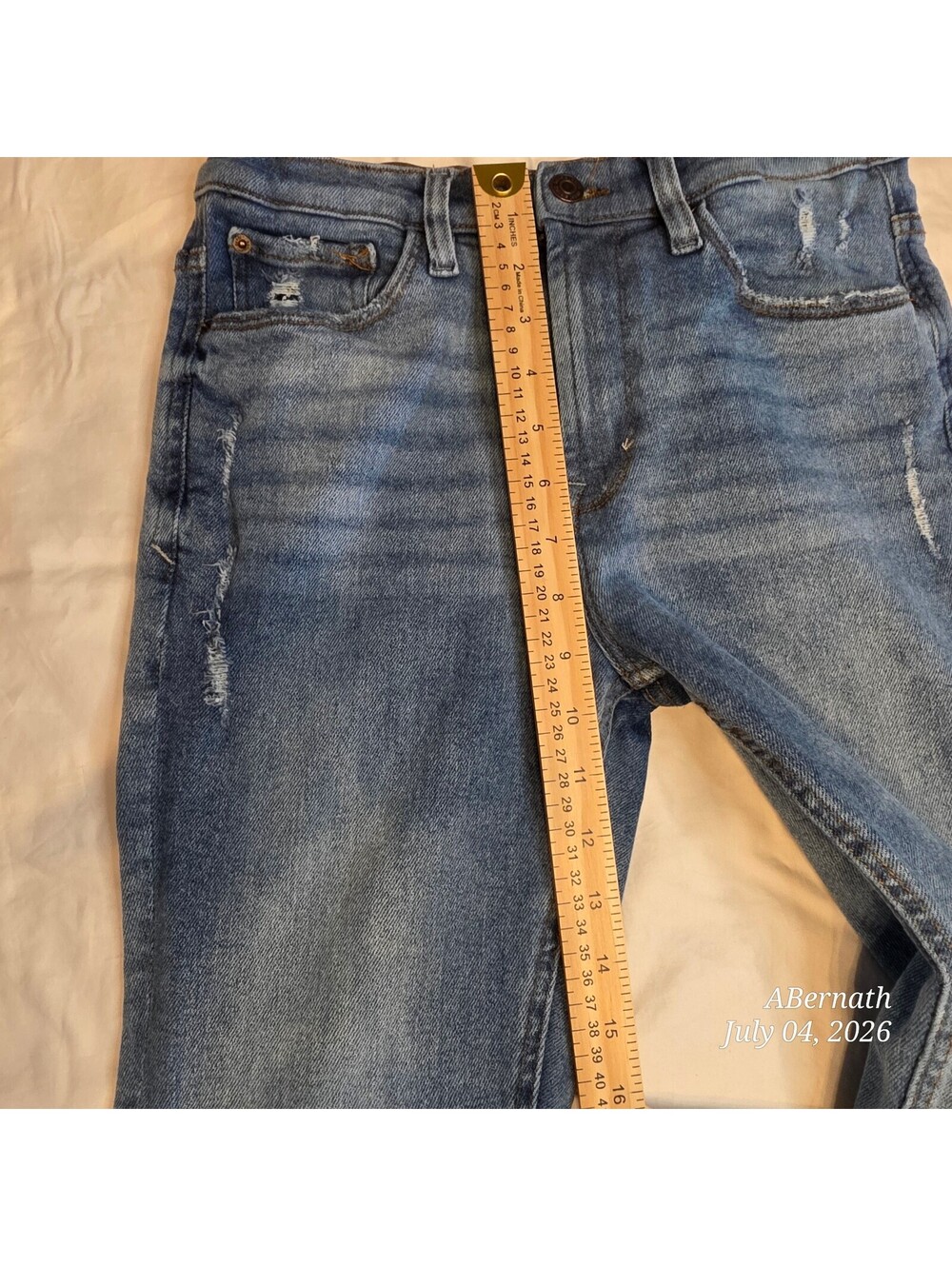 Kensie Vintage Luxe High Rise Skinny Raw Hem Ankle Denim size 26 - Picture 9 of 11